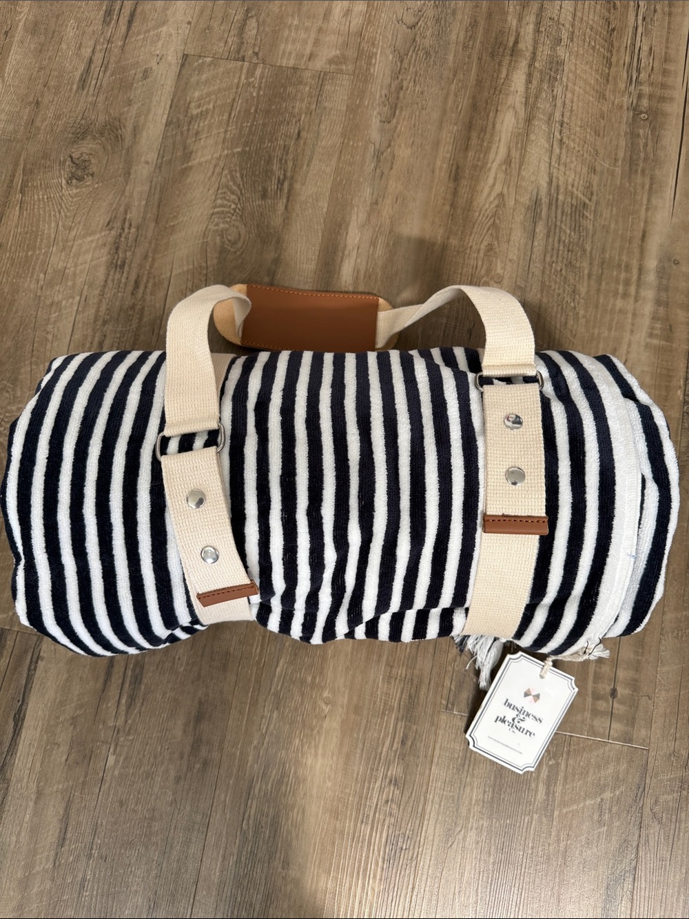 NWT Business & Pleasure Co. Beach “Blanket” - Navy & White Stripe